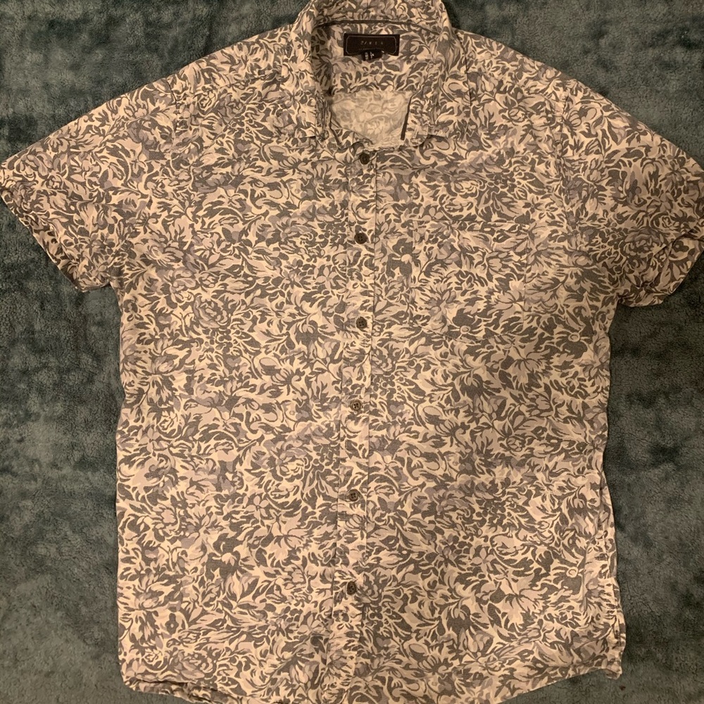 White short sleeve button down